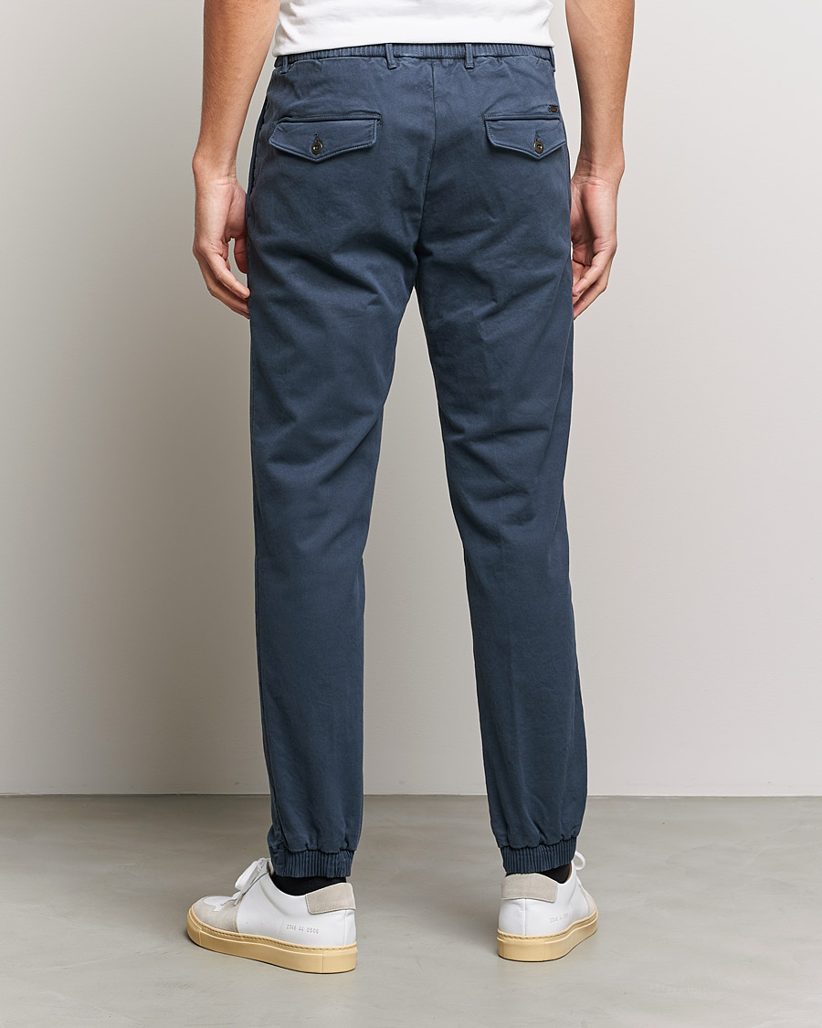 Men | Trousers | Incotex | Slim Fit Satin Drawstring Joggers Navy