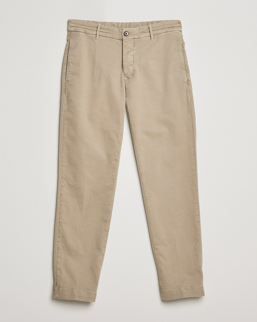 Men | Trousers | Incotex | Slim Fit Satin Drawstring Joggers Light Beige