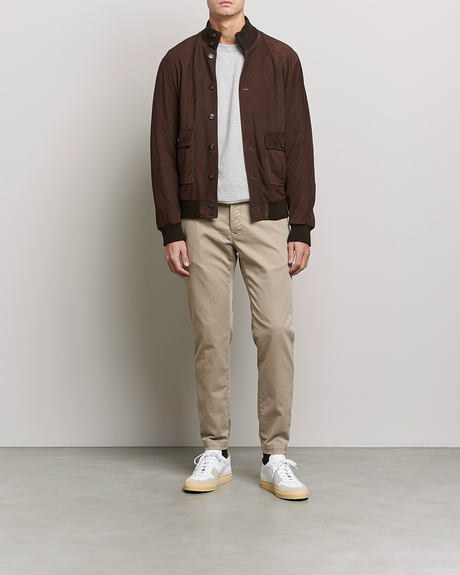 Men | Trousers | Incotex | Slim Fit Satin Drawstring Joggers Light Beige