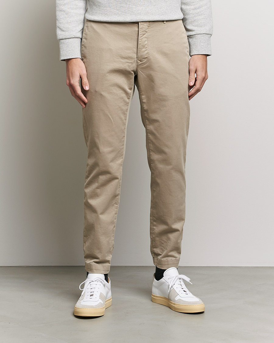 Men | Trousers | Incotex | Slim Fit Satin Drawstring Joggers Light Beige