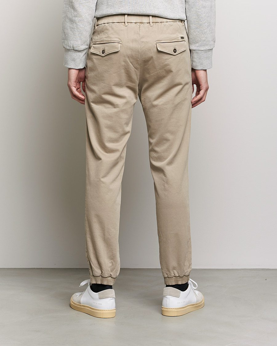 Men | Trousers | Incotex | Slim Fit Satin Drawstring Joggers Light Beige