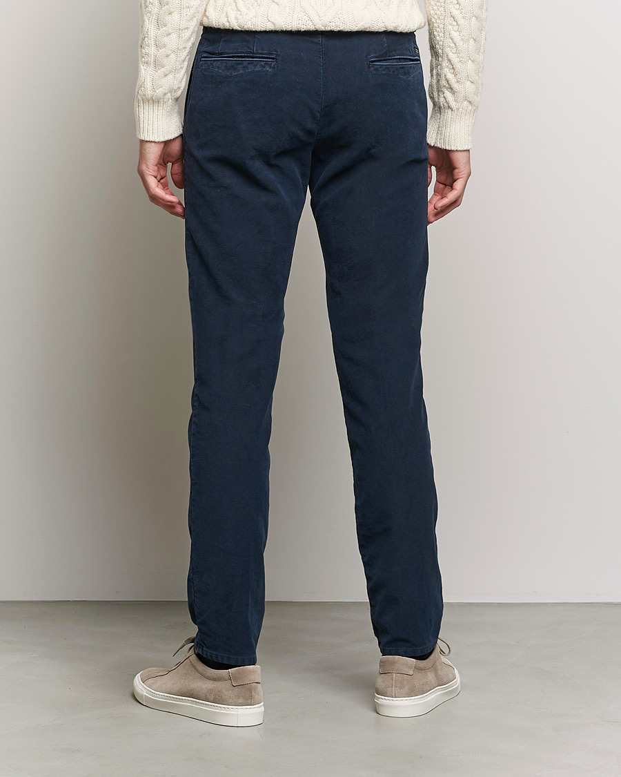 Men | Trousers | Incotex | Slim Fit Vintage Moleskine Slacks Dark Blue