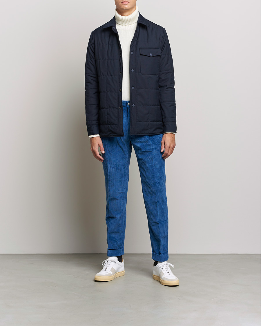 Men | Trousers | Incotex | Regular Fit Heavy Cord Slacks Royal Blue