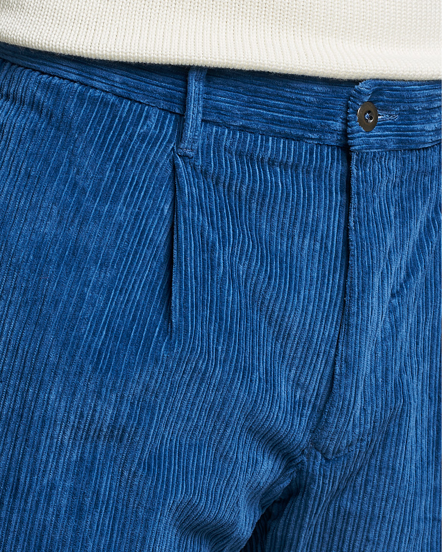 Men | Trousers | Incotex | Regular Fit Heavy Cord Slacks Royal Blue