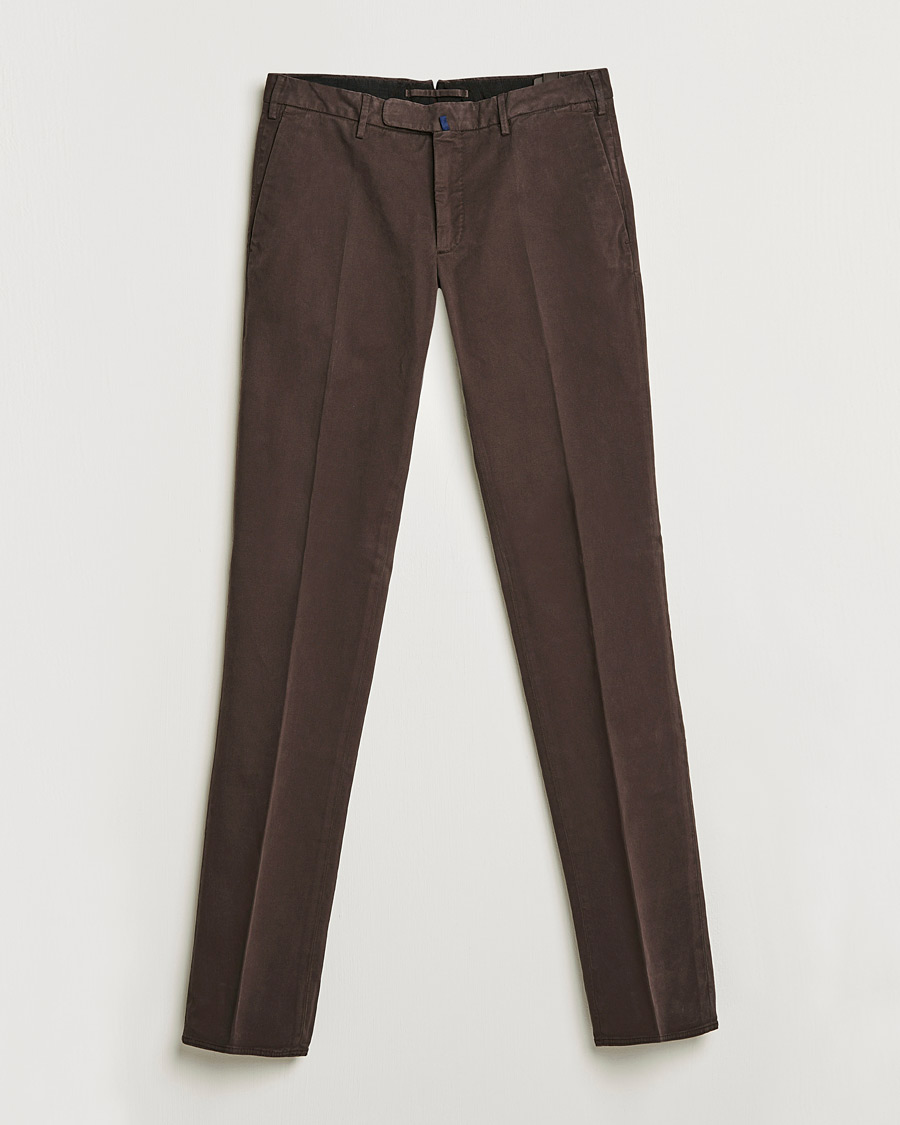 Men | Trousers | Incotex | Slim Fit Cotton Stretch Chinos Dark Brown