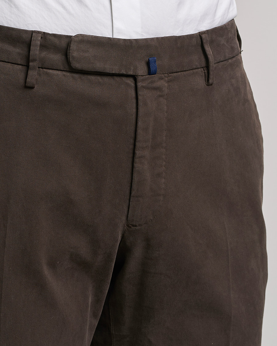 Men | Trousers | Incotex | Slim Fit Cotton Stretch Chinos Dark Brown