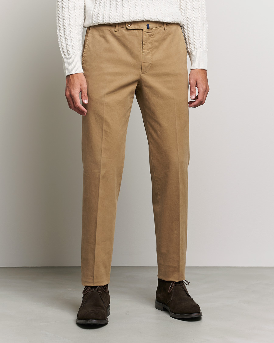 Men | Trousers | Incotex | Regular Fit Cotton Stretch Chinos Beige