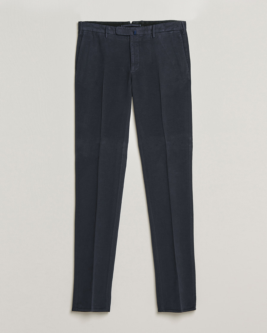 Men | Trousers | Incotex | Slim Fit Luxury Moleskine Trousers Navy
