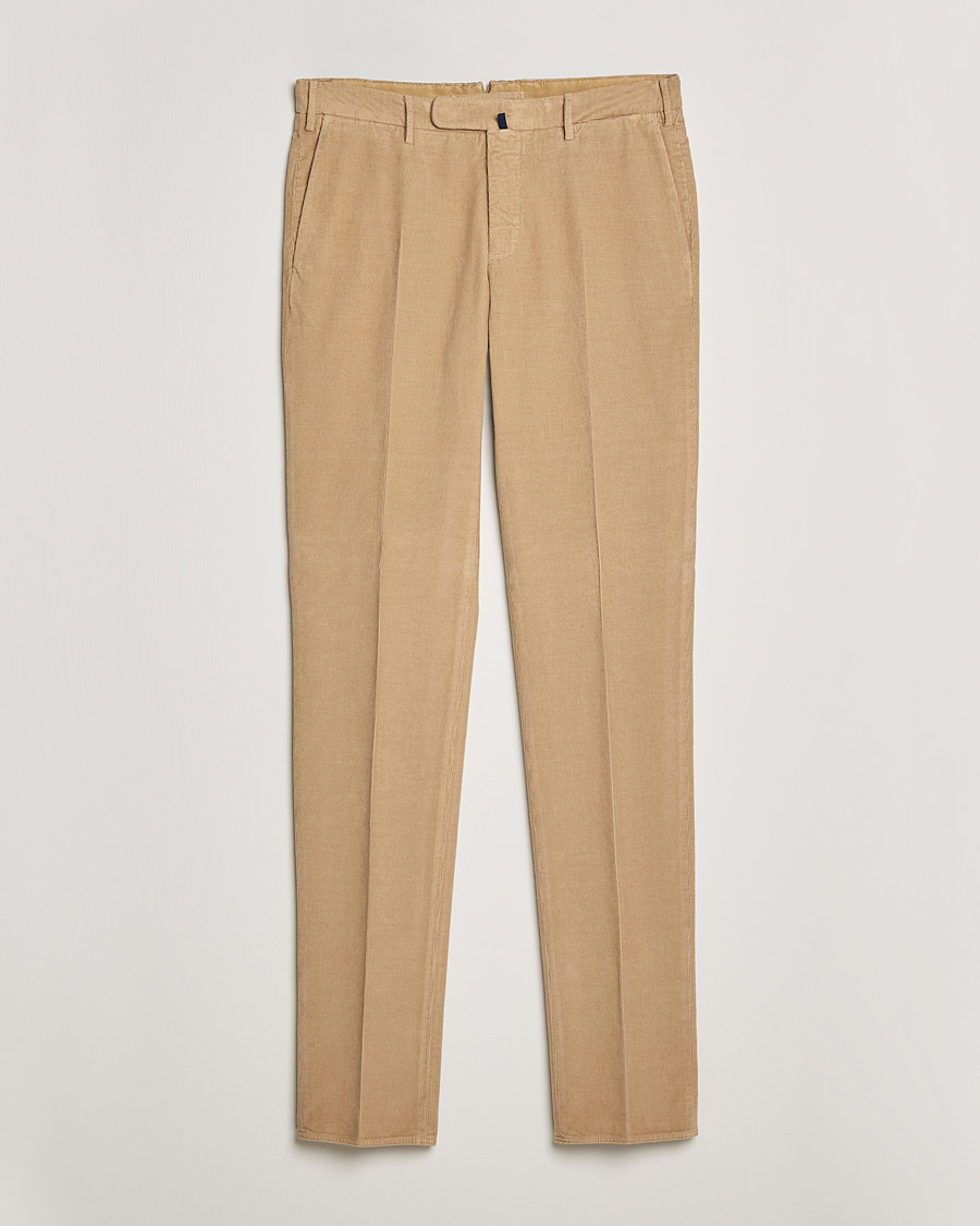 Men | Trousers | Incotex | Slim Fit Soft Corduroy Trousers Beige