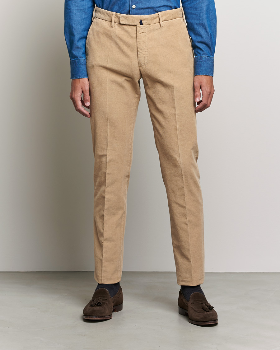 Men |  | Incotex | Slim Fit Soft Corduroy Trousers Beige