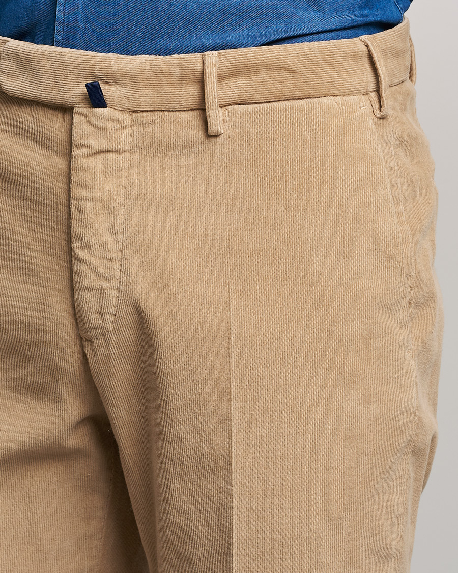 Men | Trousers | Incotex | Slim Fit Soft Corduroy Trousers Beige