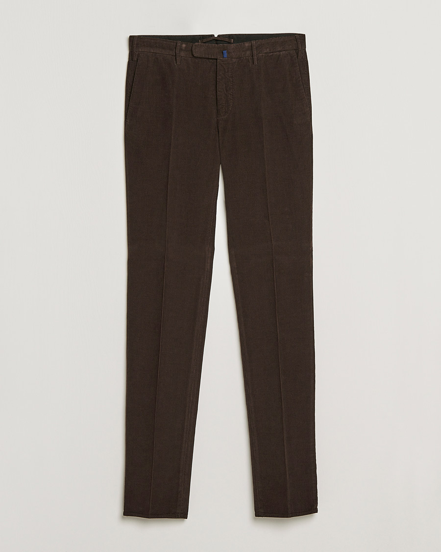 Men | Trousers | Incotex | Slim Fit Soft Corduroy Trousers Dark Brown