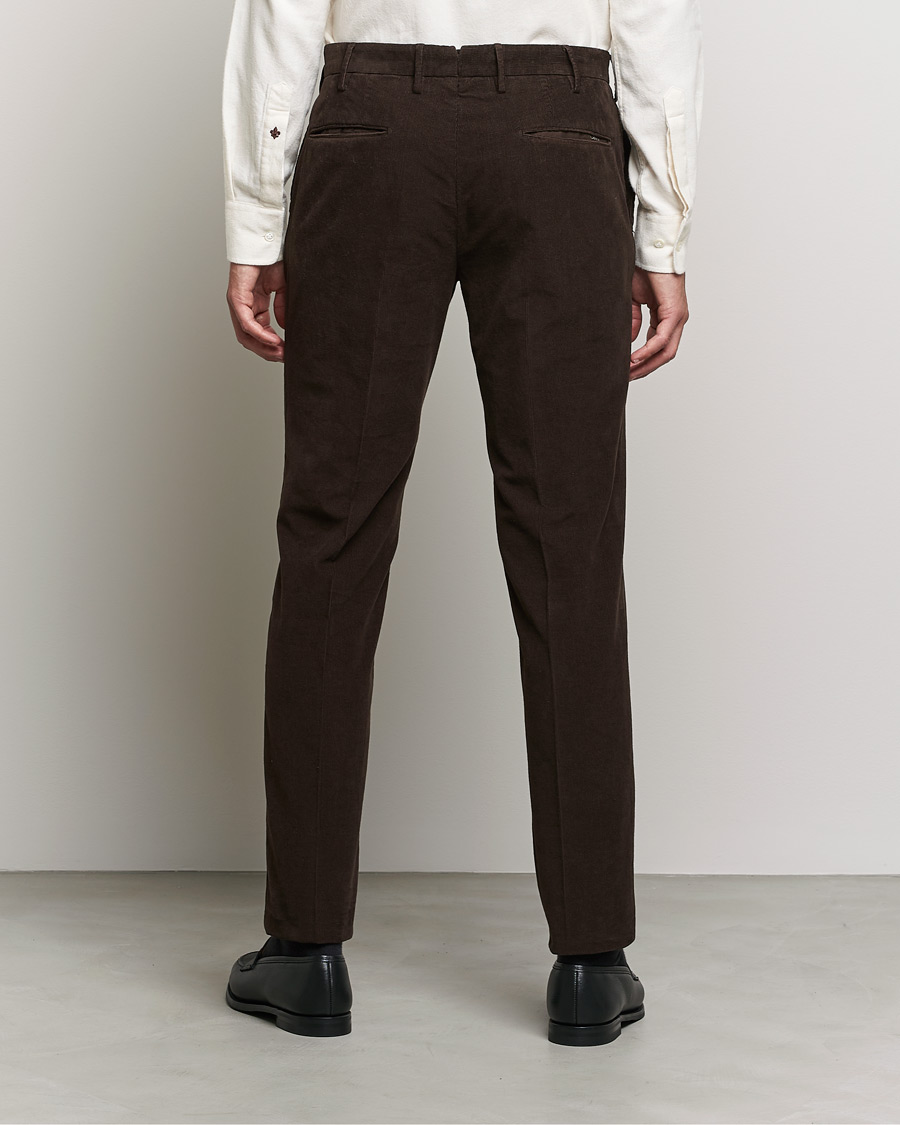 Men | Trousers | Incotex | Slim Fit Soft Corduroy Trousers Dark Brown