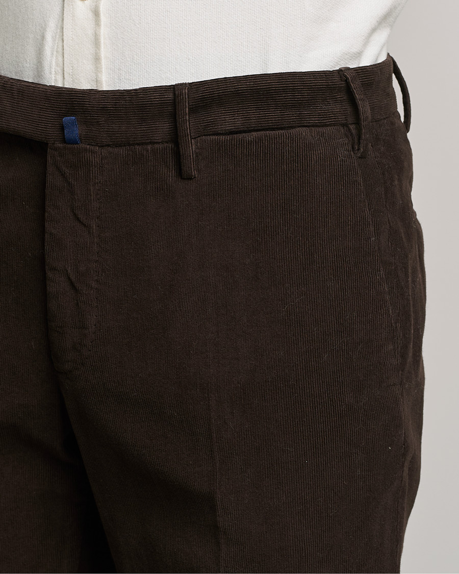 Men | Trousers | Incotex | Slim Fit Soft Corduroy Trousers Dark Brown