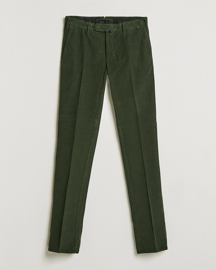 Men | Trousers | Incotex | Slim Fit Soft Corduroy Trousers Forest Green