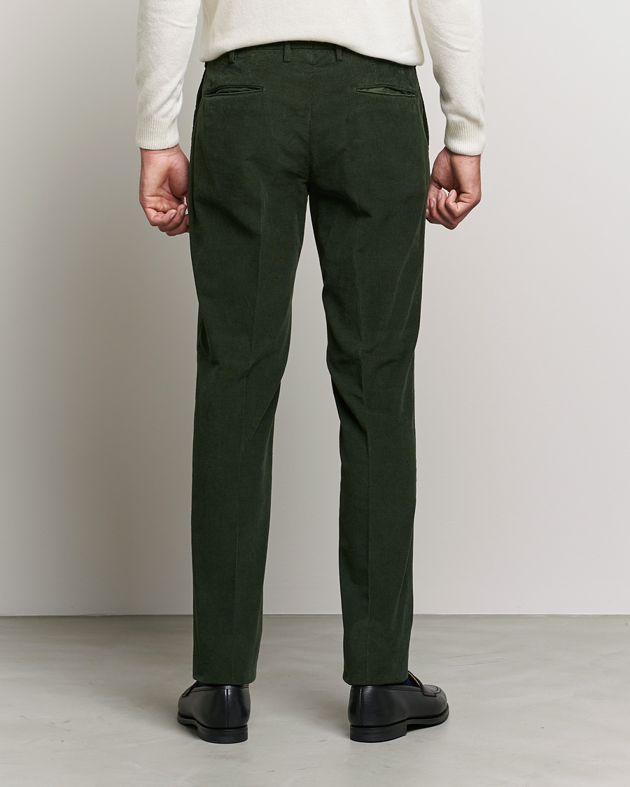 Men | Trousers | Incotex | Slim Fit Soft Corduroy Trousers Forest Green