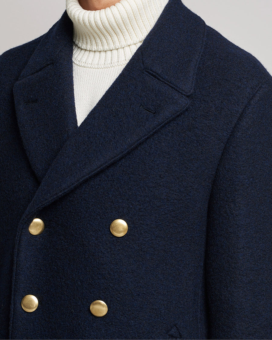 Men | Coats & Jackets | Slowear | Wool Peacoat Navy