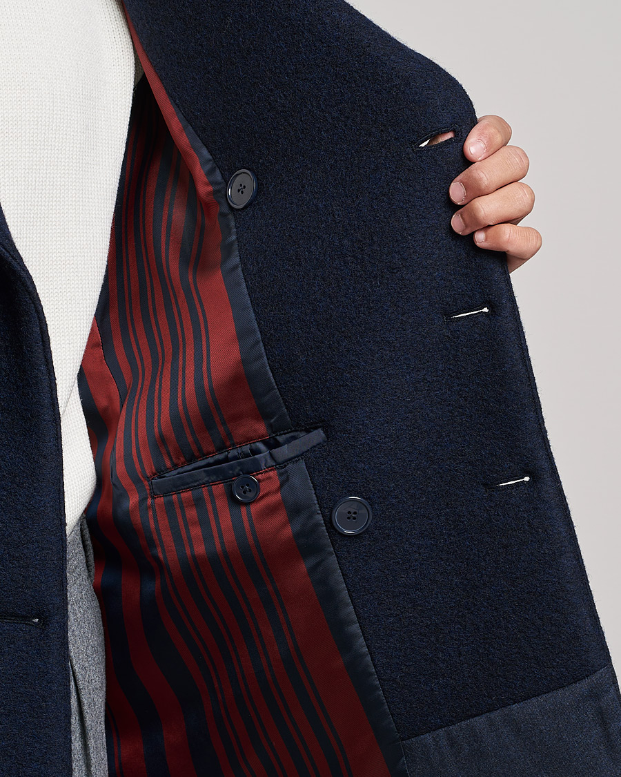 Men | Coats & Jackets | Slowear | Wool Peacoat Navy