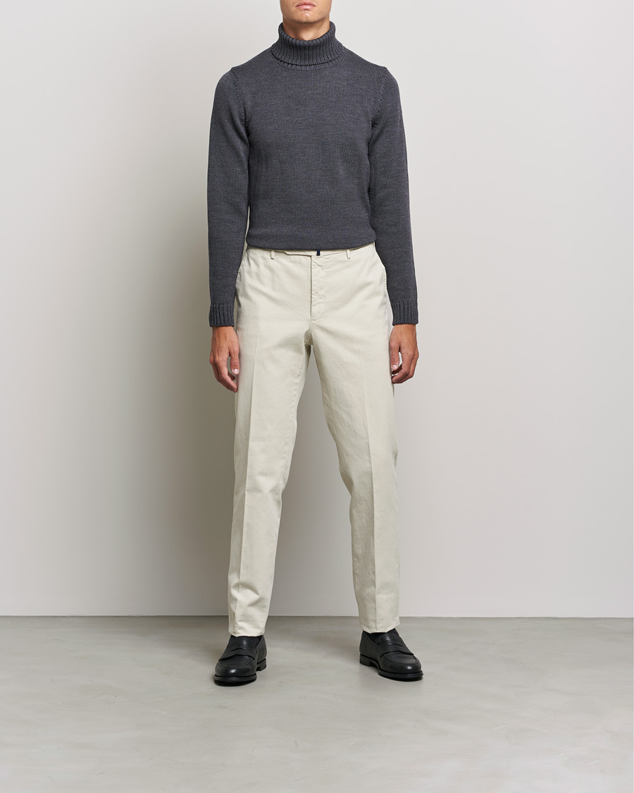Men | Sweaters & Knitwear | Zanone | Virgin Merino Wool Rollneck Grey Melange