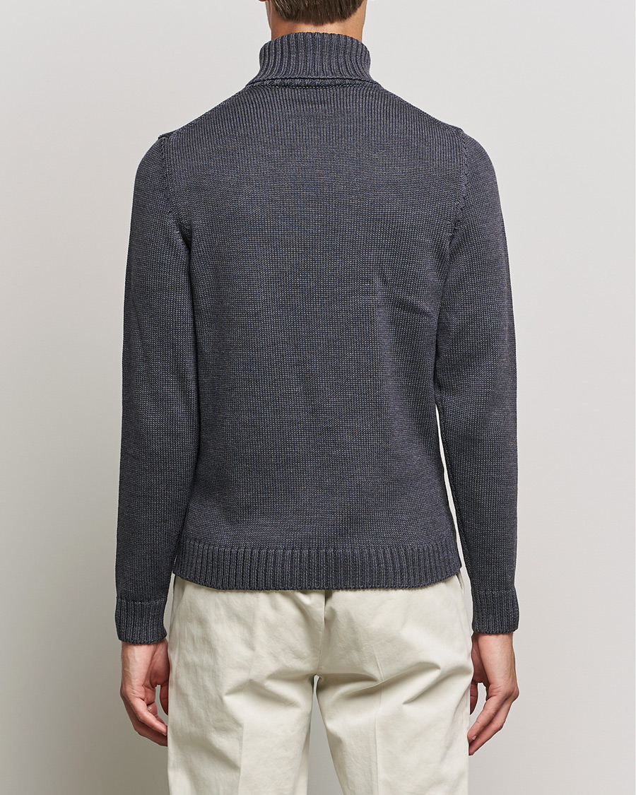Men | Sweaters & Knitwear | Zanone | Virgin Merino Wool Rollneck Grey Melange