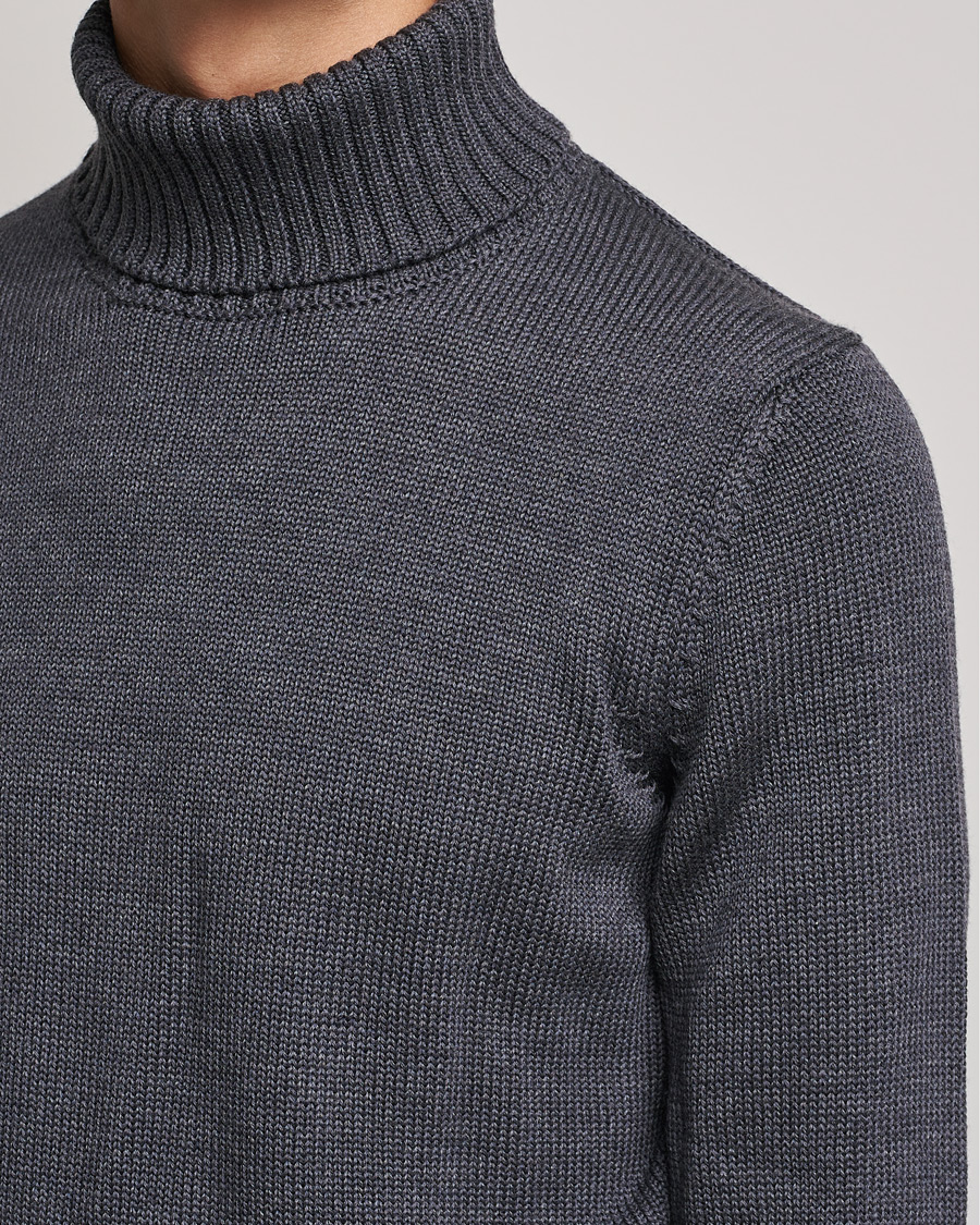 Men | Sweaters & Knitwear | Zanone | Virgin Merino Wool Rollneck Grey Melange