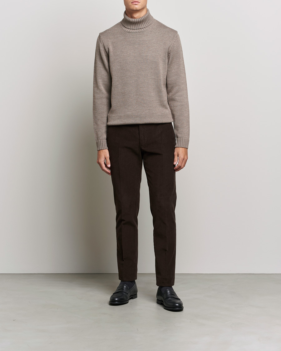 Men | Sweaters & Knitwear | Zanone | Virgin Merino Wool Rollneck Beige