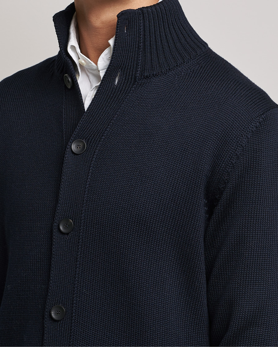 Men | Sweaters & Knitwear | Zanone | Virgin Merino Wool Chioto Cardigan Navy