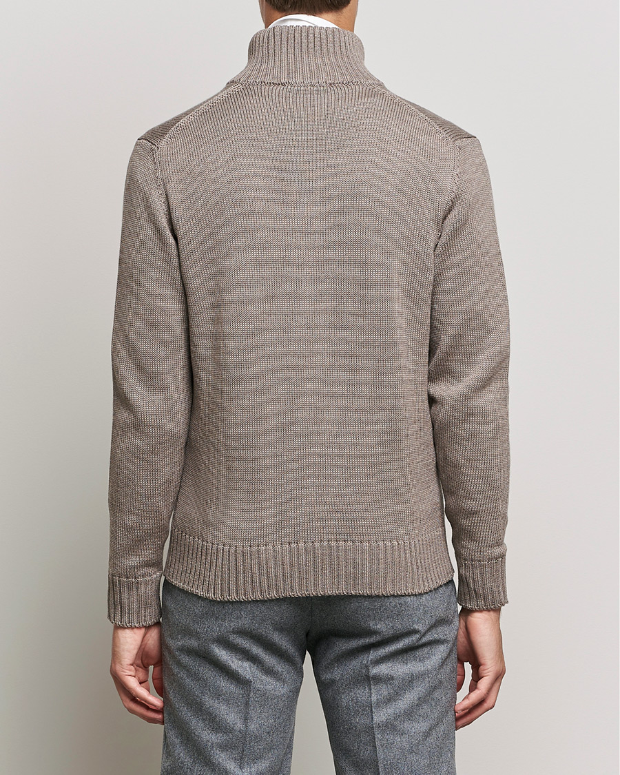 Men | Sweaters & Knitwear | Zanone | Virgin Merino Wool Chioto Cardigan Taupe