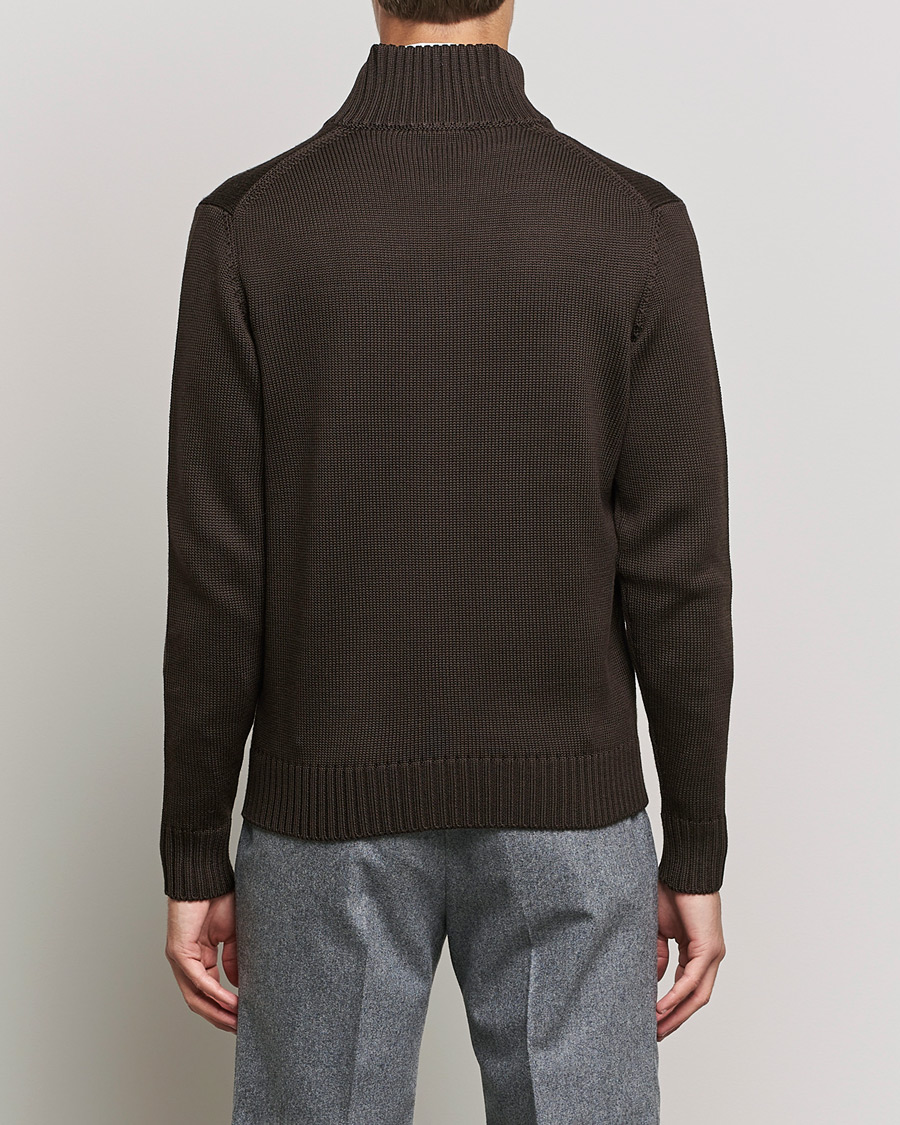 Men | Sweaters & Knitwear | Zanone | Virgin Merino Wool Chioto Cardigan Dark Brown