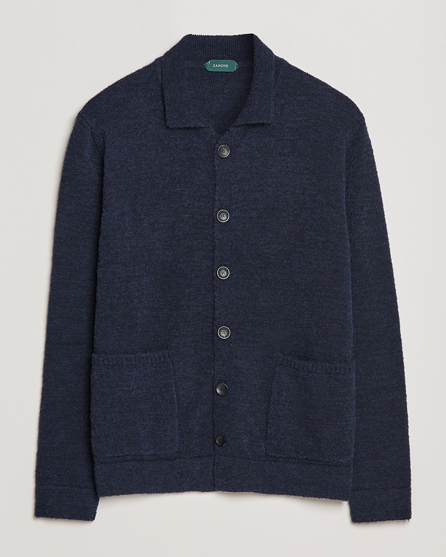 Men |  | Zanone | Boucle Wool Chore Jacket Navy