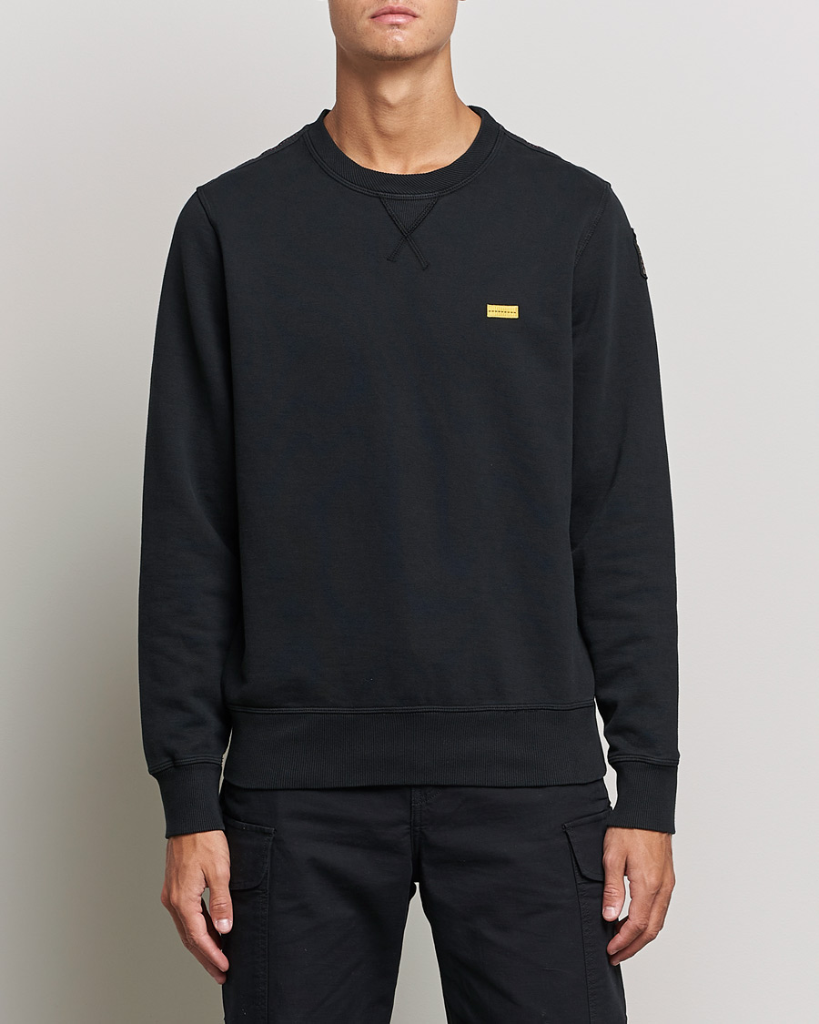 Men | Parajumpers | Parajumpers | Basic Cotton Fleece Sweatshirt Black