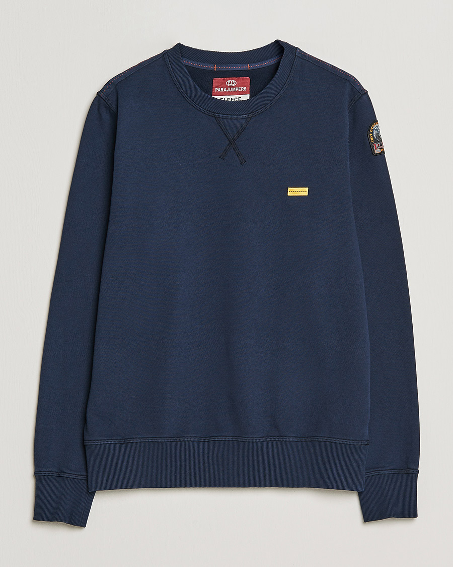 Men | Sweaters & Knitwear | Parajumpers | Basic Cotton Fleece Sweatshirt Navy