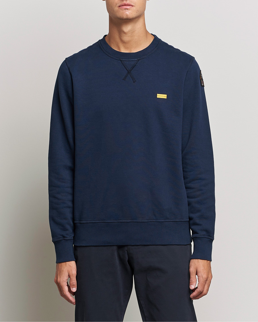 Men | Sweaters & Knitwear | Parajumpers | Basic Cotton Fleece Sweatshirt Navy