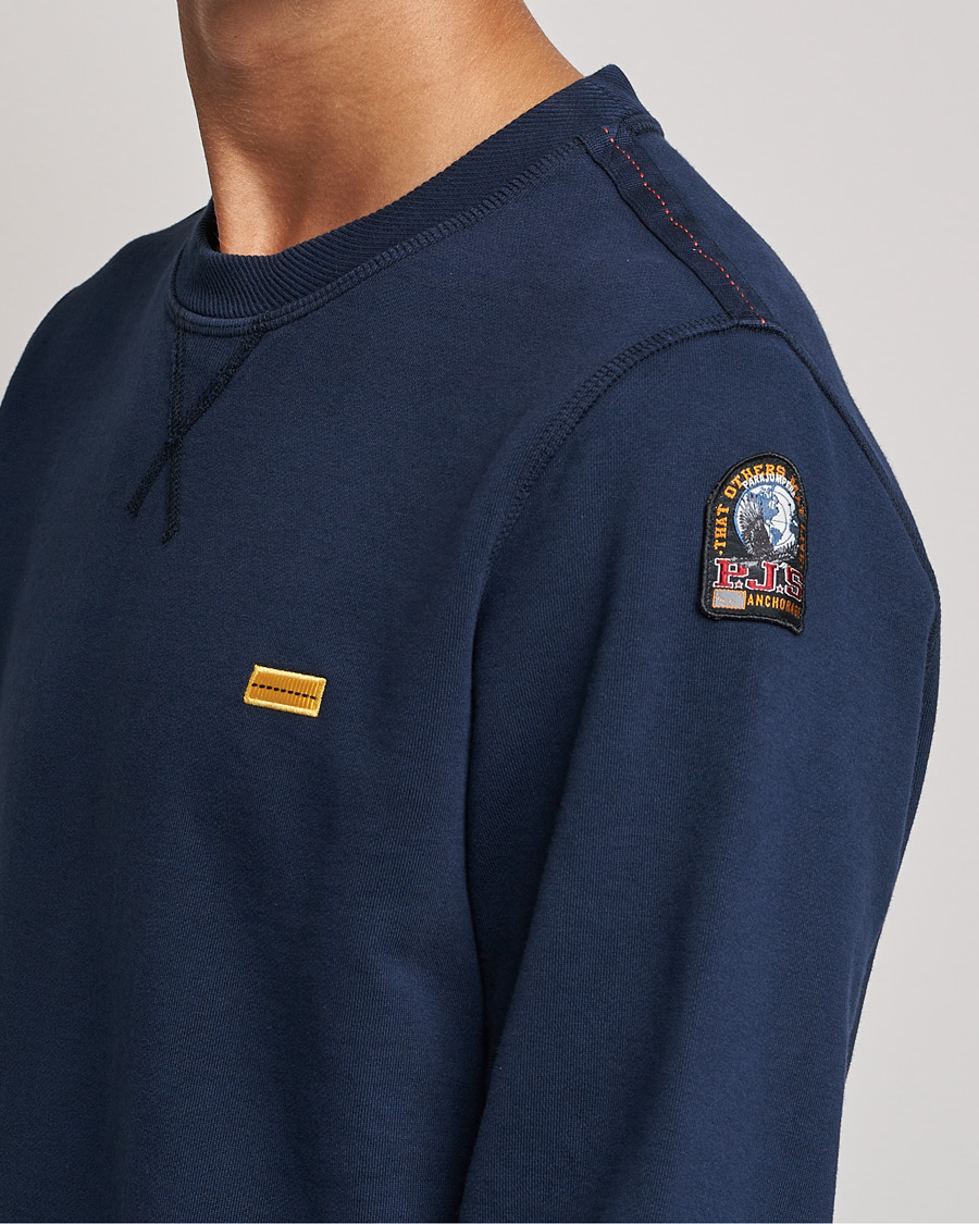 Men | Sweaters & Knitwear | Parajumpers | Basic Cotton Fleece Sweatshirt Navy