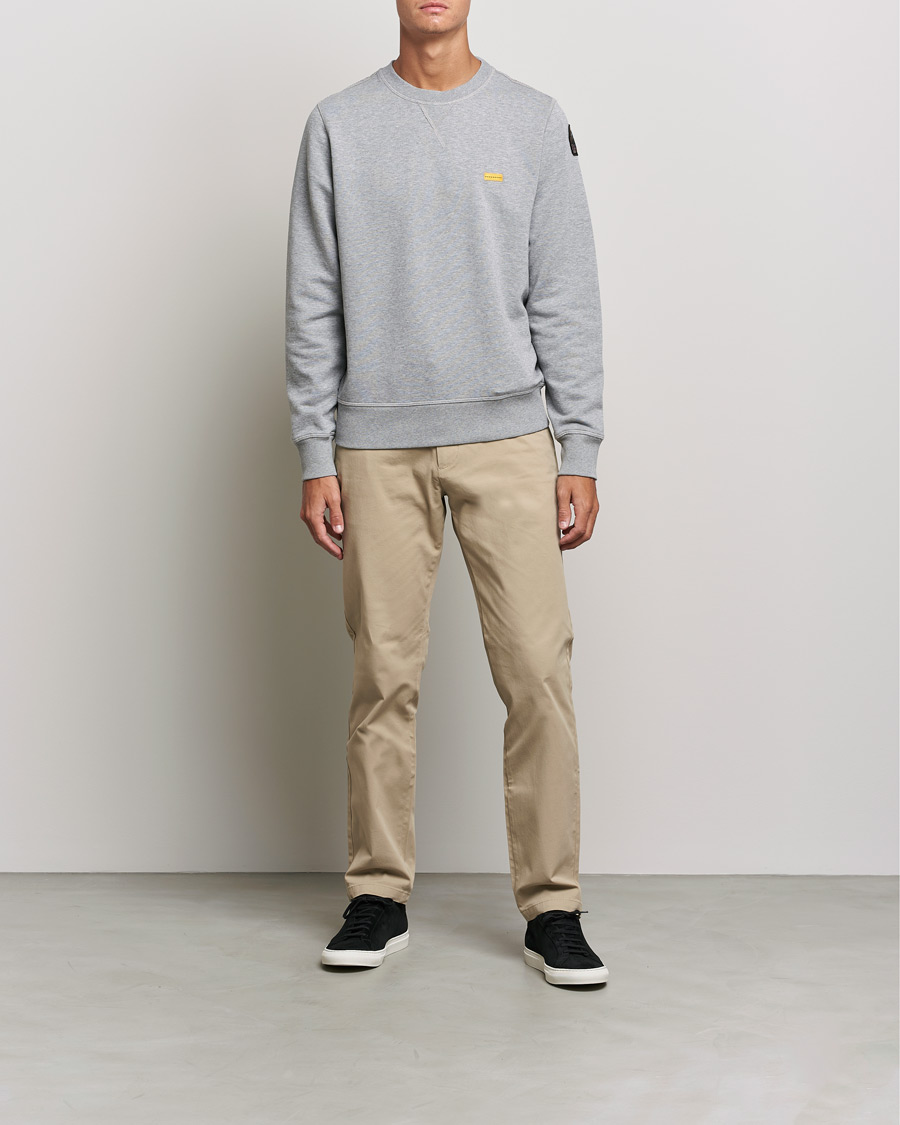Men | Grey sweatshirts | Parajumpers | Basic Cotton Fleece Sweatshirt Silver Melange