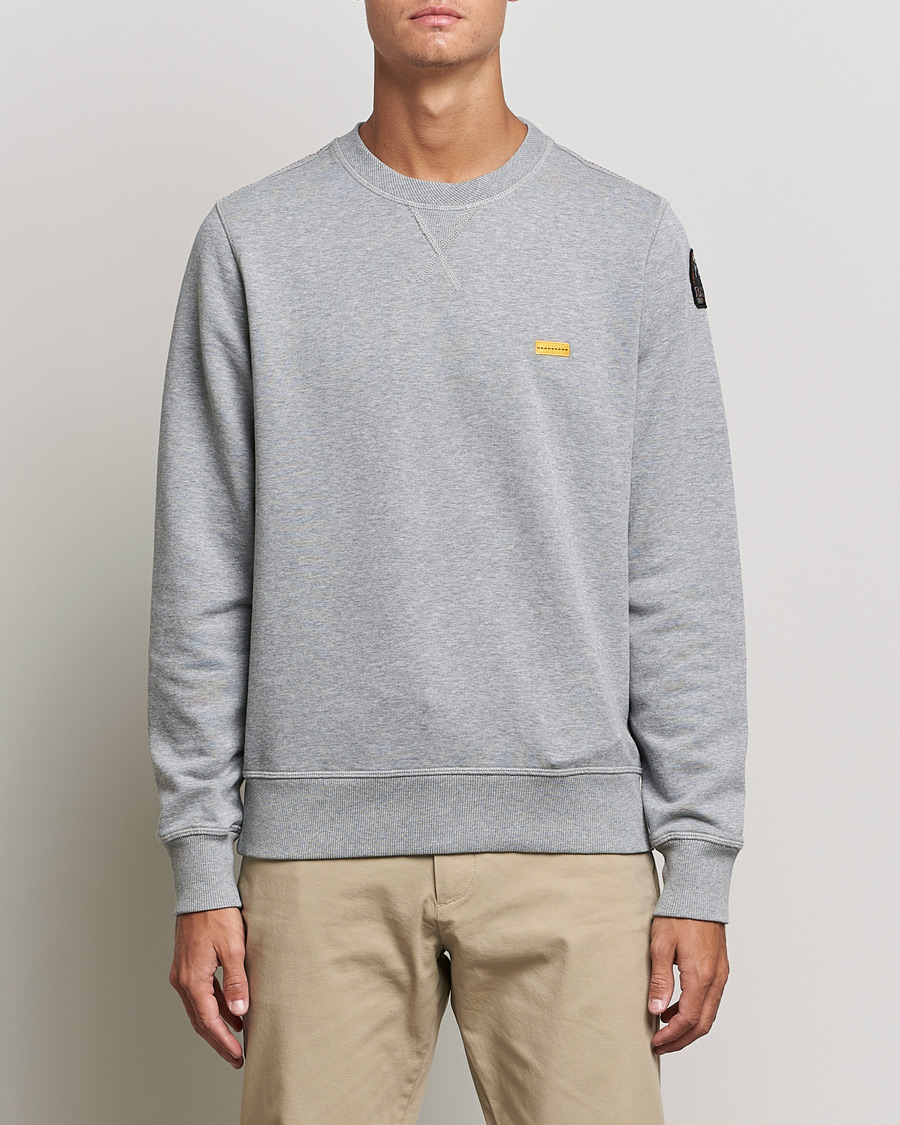 Men | Sweaters & Knitwear | Parajumpers | Basic Cotton Fleece Sweatshirt Silver Melange