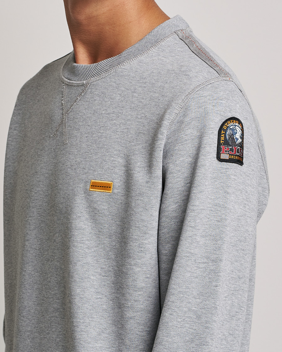 Men | Sweaters & Knitwear | Parajumpers | Basic Cotton Fleece Sweatshirt Silver Melange