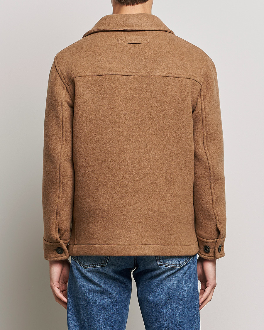 Men | Coats & Jackets | GANT | Short Wool Patch Pocket Jacket Warm Khaki