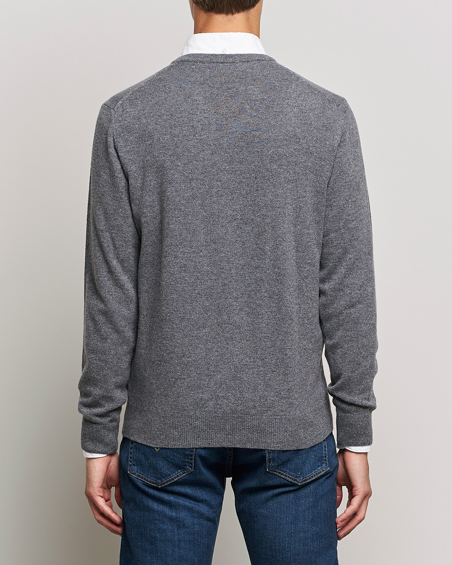 Men | Sweaters & Knitwear | GANT | Lambswool V-Neck Pullover Dark Grey Melange
