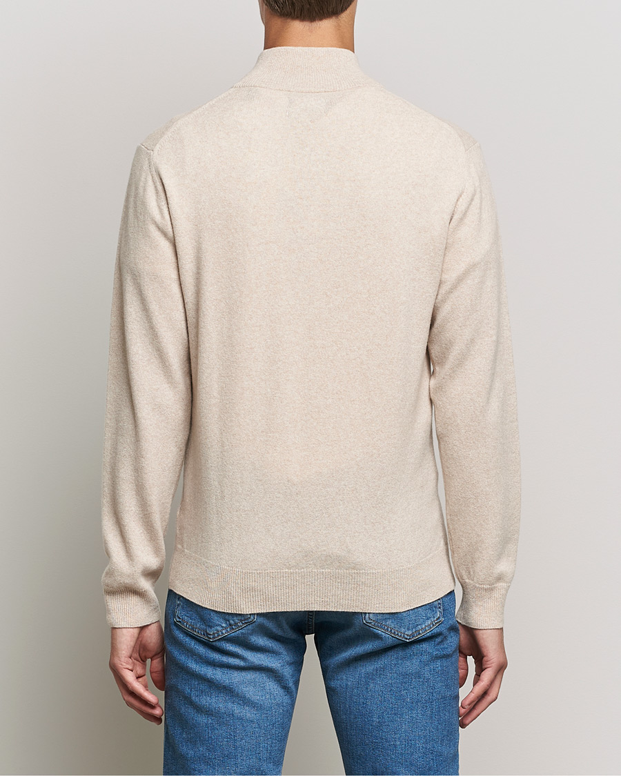 Men | Sweaters & Knitwear | GANT | Lambswool Half Zip Dark Sand Melange
