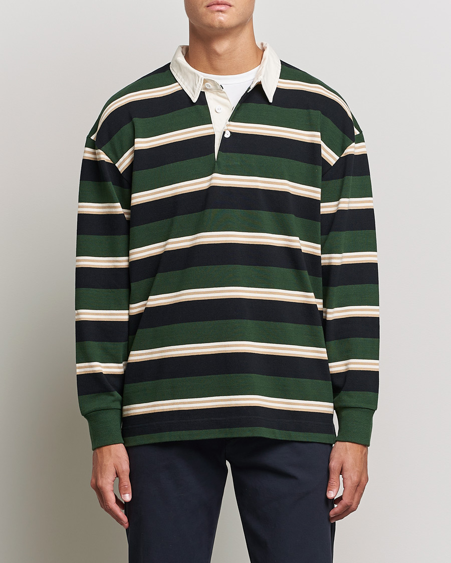 Men | Sweaters & Knitwear | GANT | Archive Striped Heavy Rugger Storm Green