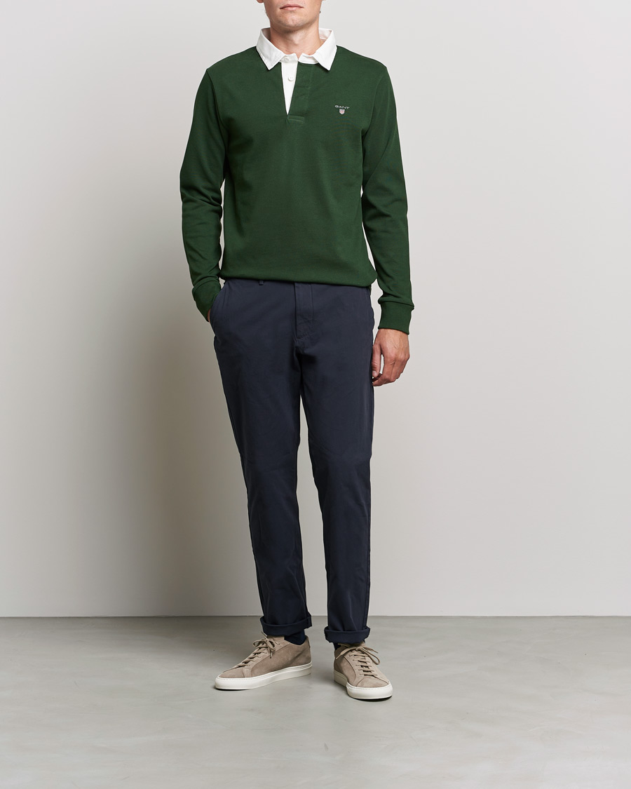 Men | Sweaters & Knitwear | GANT | Original Solid Heavy Rugger Storm Green