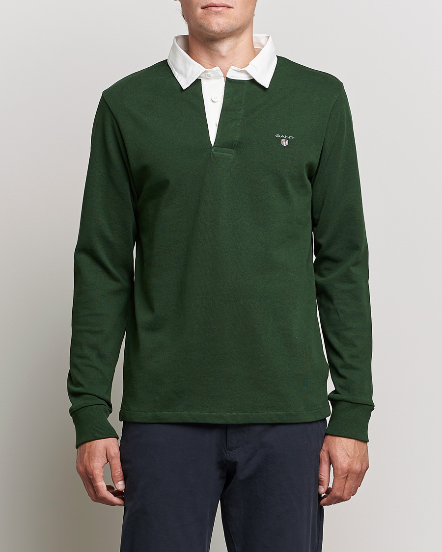 Men | Sweaters & Knitwear | GANT | Original Solid Heavy Rugger Storm Green