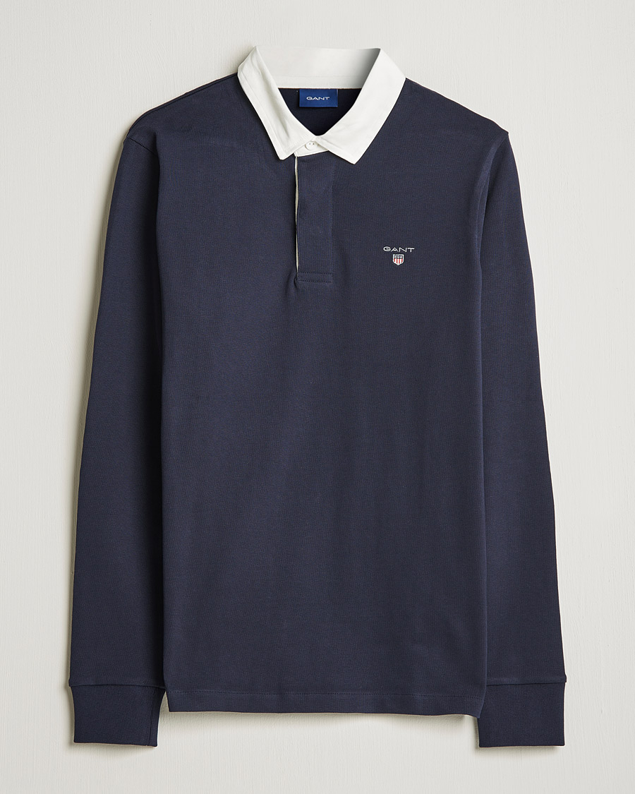Men | Sweaters & Knitwear | GANT | Original Solid Heavy Rugger Evening Blue