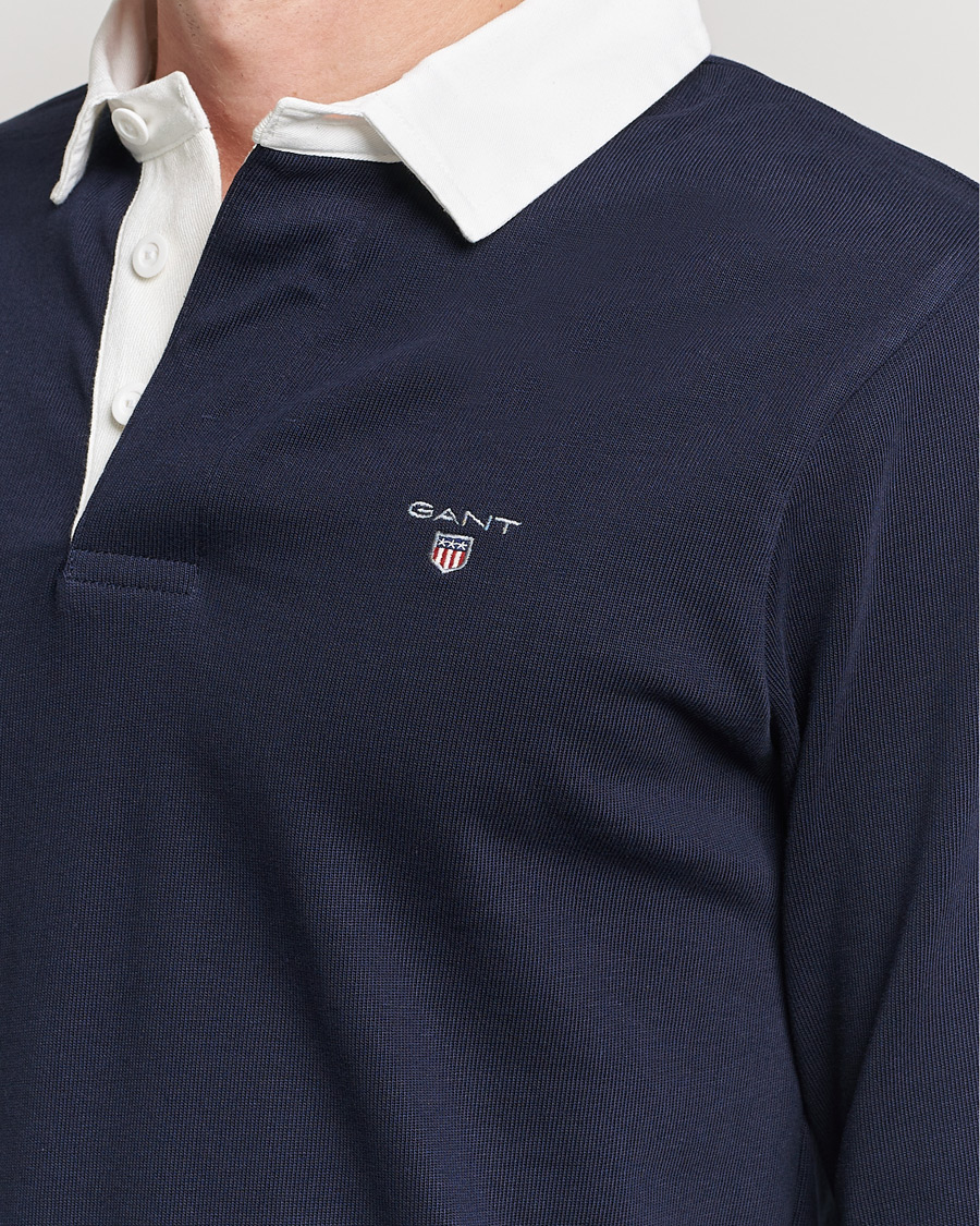 Men | Sweaters & Knitwear | GANT | Original Solid Heavy Rugger Evening Blue