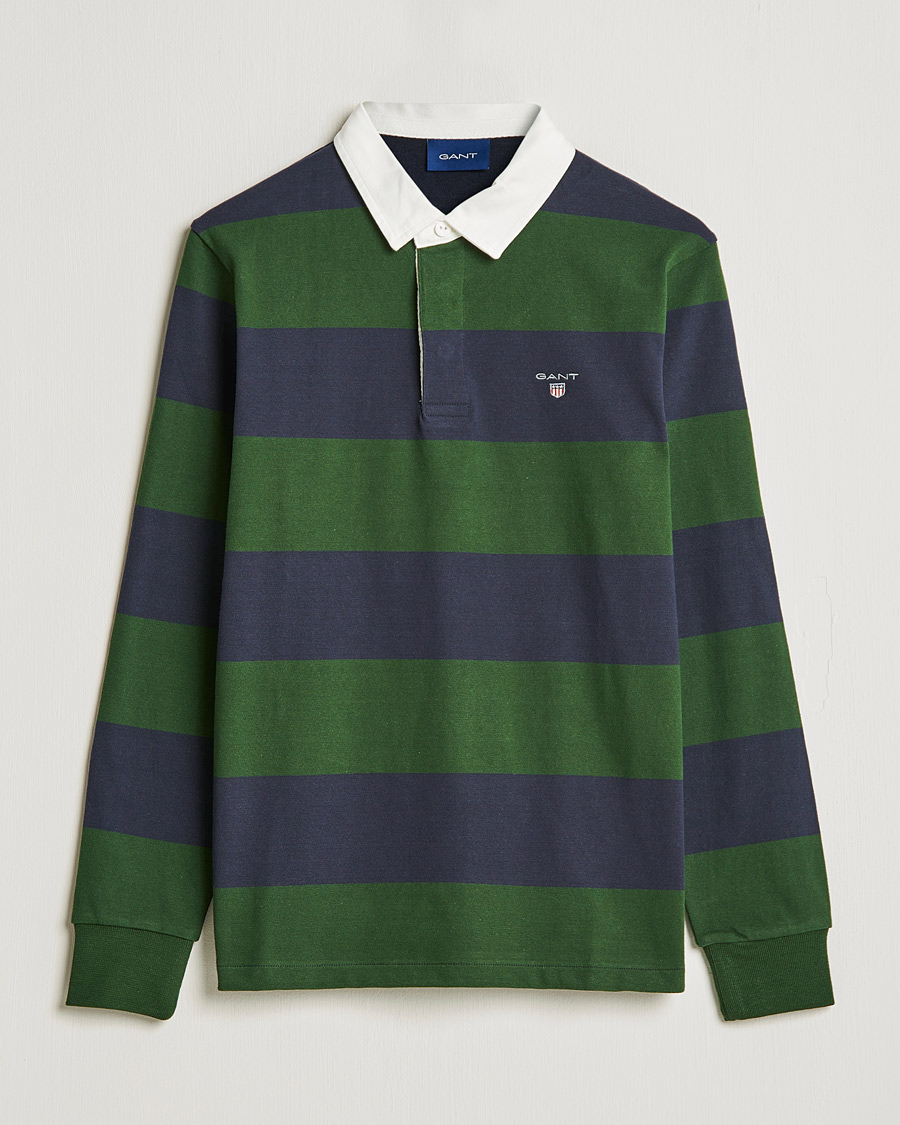 Men | Sweaters & Knitwear | GANT | Original Barstripe Heavy Rugger Storm Green