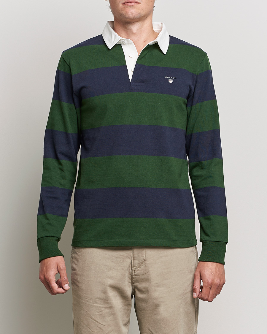 Men | Sweaters & Knitwear | GANT | Original Barstripe Heavy Rugger Storm Green