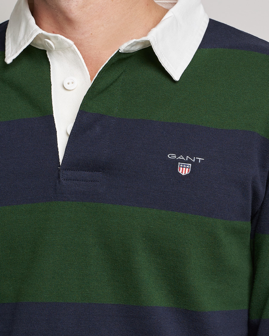 Men | Sweaters & Knitwear | GANT | Original Barstripe Heavy Rugger Storm Green