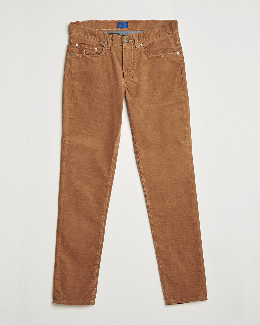 Men | Trousers | GANT | Hayes Cord Jeans Roasted Walnut