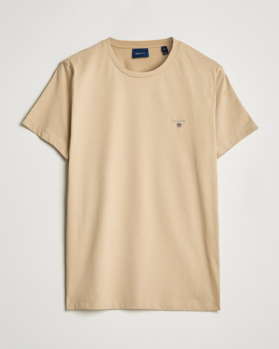 Men | T-Shirts | GANT | The Original T-shirt Hazelwood Beige